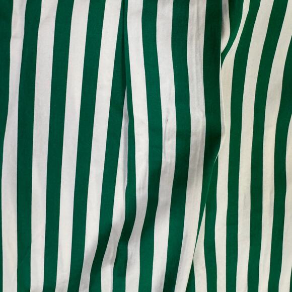 Madewell Poplin Easy Y-Neck Button-Up Shirt WMNS M Green White Striped NU737 LS - Picture 6 of 9
